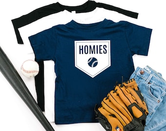 HOMIES - Short Sleeve Child Shirt | Baseball Graphic Tee | Softball Shirt | Shirts for Baseball | Kids Baseball Shirt | Kids Sports Shirt