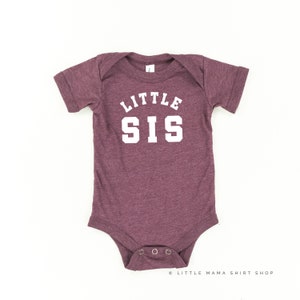 LITTLE SIS - Varsity - Child Shirt | Little Sister Shirt | Big / Little Sisters | Sibling Shirts | Big Sister | Pregnancy Announcement |