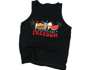 Tastes Like Freedom - CHILD JERSEY Tank | Kids Summer Tank | Kids Patriotic Shirt | Fourth of July Tank | Party in the USA | Summer Lovin'