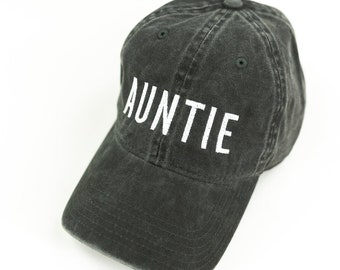 TÍA - Gorra de béisbol negra jaspeada / Gorras para tías / Gorra de béisbol para mujer / Regalo para tía / Regalo para tía / Gorras para mujer