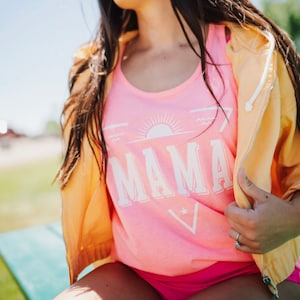 Mama - Triangle Sun - Unisex JERSEY Tank | Vacation Tanks | Beach Tanks | Summer Tanks | Vacay Vibes | Summer Time | Summer Mama Tank