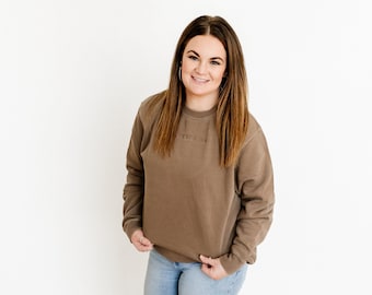 In My MOM ERA™ - Embroidered Pigment Crewneck - (Re-Release- LMSS' Version) | Summer Sweatshirt | Mama Graphic Tee | Motherhood | Mom Life
