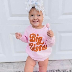 Big Sister (Retro) © - Child Sweater | Little Girl Sweater | Sister Shirt | Kid Sweater | Sister Shirts | Toddler Sweatshirt | Girl Gift