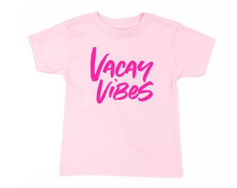 Vacay Vibes (Neon) - Child Tee | Summer Shirts | Kid Vacation Tees | Vacation Shirts for Kids | Beach Shirts | Summer Time
