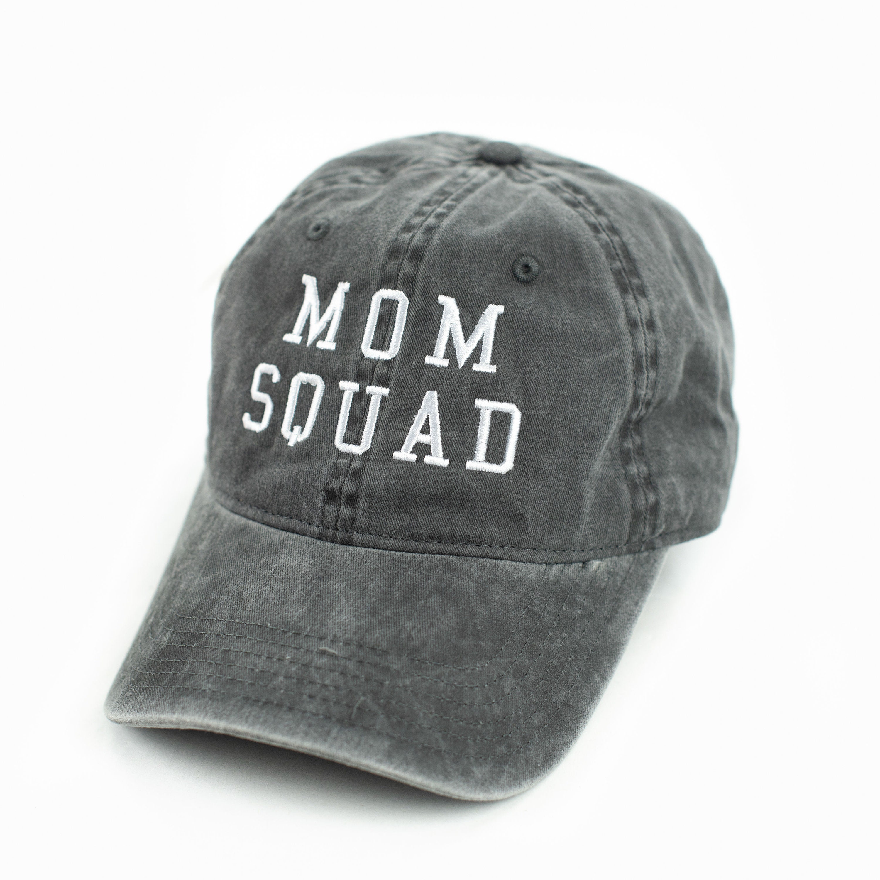Mom Squad Charcoal W/white Baseball Cap 