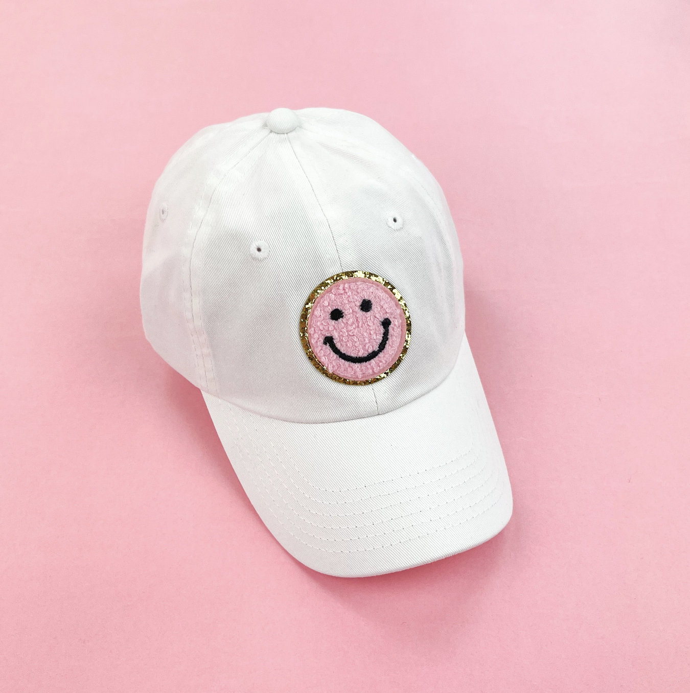 CHILD SIZE - Limited Edition Patch Hat - White W/ Pink