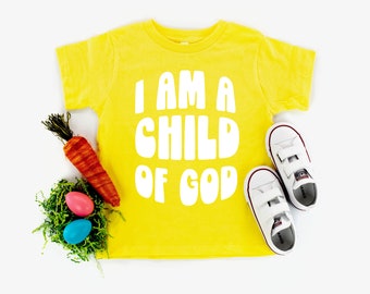 I am a Child of God - Short Sleeve Child Shirt | Kids Easter Outfit | Kids Spring Shirt | Love My Peeps | Easter Graphic Tee | Flower Power