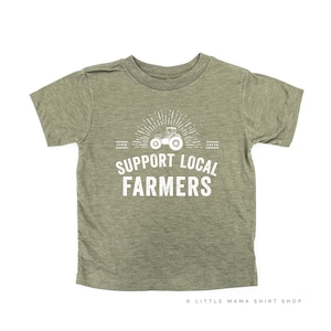 Steun lokale boeren - Distressed Design - Kindershirt | Kids Grafisch T-| Kids Farming Tee | Tractor Tee voor kinderen | Farm Life Shirt |