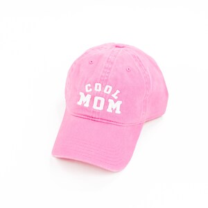 COOL MOM - Team Pink w/ White Thread - Adult Baseball Cap | Hats for Moms | Gift for Mom | Mom Gift | Hats for Adults |
