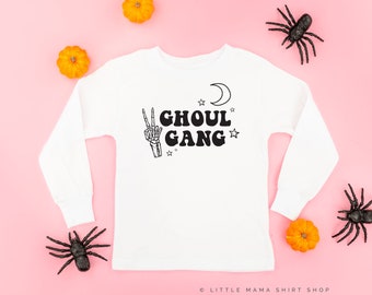 Ghoul Gang - Langarm Kinder Shirt | Kinder Halloween Shirt | Baby Halloween Outfit | Halloween Grafik T-Shirt | Süßes oder Saures | Spooky Season