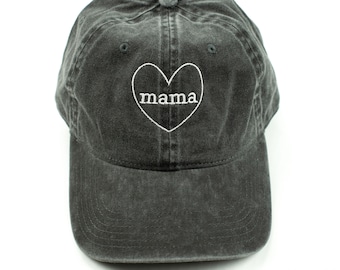 Mama Heart (around) - Adult Baseball Cap | Hats for Moms | Women's Baseball Cap | Mother's Day Gift | Embroidered Mama Hat | Mama Hats