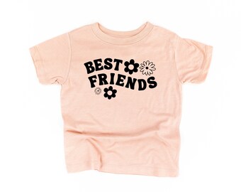 Migliori amici - Fiori - Maglietta per bambini / Magliette per migliori amici / Abiti BFF / Magliette per fratelli / Magliette per migliori amici / Maglietta grafica per bambini / Magliette coordinate /