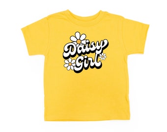 DAISY GIRL - w/ Full Daisy on Back - Short Sleeve Child Shirt | Girls Graphic Tee | Kids Shirts | Flower Graphic Tee | Kids Spring Shirt