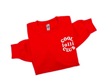 COOL Lolli CLUB - Design avec poche - Pull ras du cou en polaire de BASE | T-shirt graphique Lolli | Cadeau Fête des Mères | Cadeau pour Lolli | J'aime mon équipe |
