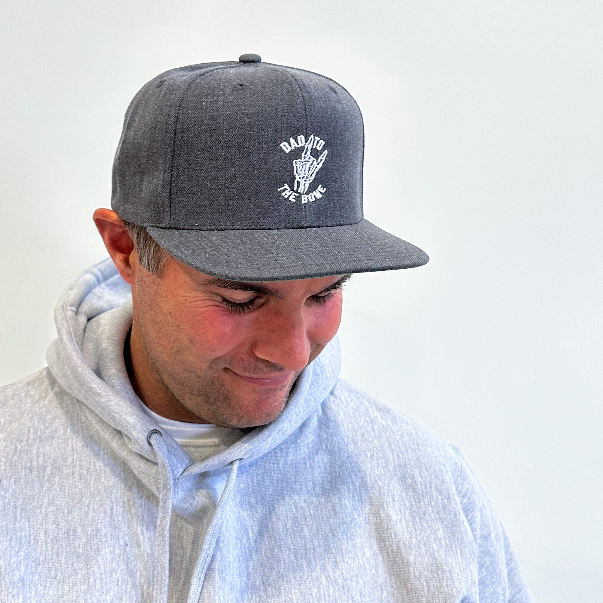 Dad to the Bone Linen Flat Brim Hat Gray W White Thread Hats for Dad Men s Baseball Cap Hat for Men Father s Day Gift Etsy