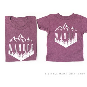 Wander | Set of 2 Shirts - PLUM | Mommy and Me Shirts | Father&#39;s Day Gift | Father and Son Shirts | Camping Tees |
