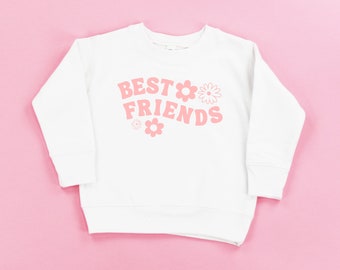 Best Friends - Flowers - Child Sweater | Kids Graphic Tee | Friend Shirts | Besties Outfit | Back to School Sweater | Matching Besties Tees