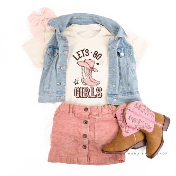 Let's Go Girls - (Cowgirl) - Short Sleeve Child Shirt | Kids Graphic Tee | Cowgirl Shirt | Rodeo Graphic Tee | Girls Graphic Tee |