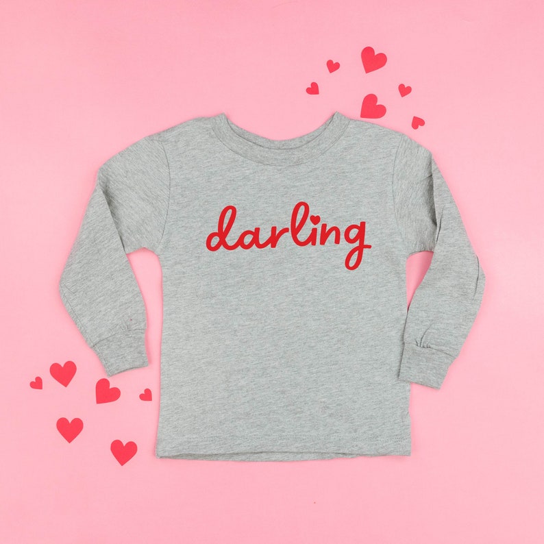 Darling - LONG SLEEVE Child Shirt | Kids Valentine Outfit | Valentine's ...