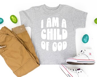 I am a Child of God - Short Sleeve Child Shirt | Kids Easter Outfit | Kids Spring Shirt | Love My Peeps | Easter Graphic Tee | Flower Power