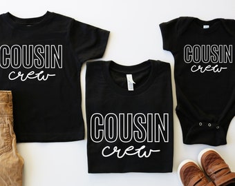 Cousin Crew - Design #2 | BLACK Shirts | Cousin Shirts for Kids | Cousin Bodysuit | Adult Cousin Shirts |  Cousins | Christmas Shirts