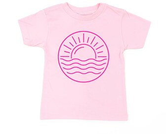 Ocean Sunset - Short Sleeve Child Shirt | Summer Shirts | Kid Vacation Tees | Vacation Shirts for Kids | Beach Shirts | Summer Time