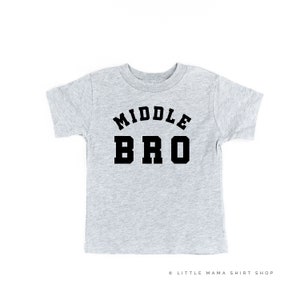 MIDDLE BRO - Varsity - Child Shirt | Brother Shirt s| Little Brothers | Sibling Shirts | Big Brother | Pregnancy Announcement | Kids Tees