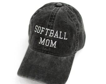 SOFTBALL MOM - Baseball Cap | Hats for Women | Hats for Moms |  Baseball Mom | Mother's Day Gift | Mama of Boys | Mama of Girls | Mom Hat |