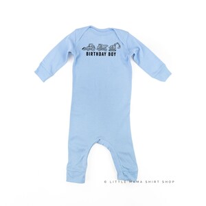 Birthday Boy Construction Trucks | Infant SLEEPER | Infant Bodysuit | Baby Bodysuit | Baby Graphic Tees | Infant Romper | Baby Sleeper |