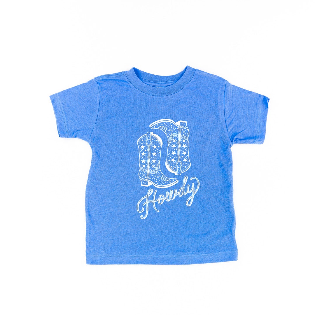 Howdy W/ Cowboy Boots - Child Tee | Fourth of July Outfit | Kids ...