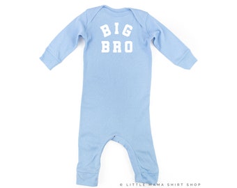 BIG BRO - Varsity - Baby Sleeper | Baby Boy Outfit | Baby Shower Gift | Baby Graphic Tees | Infant Romper | Baby Romper | Sibling Shirts |