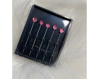 Jewel Headwrap Pins - Rose Pink