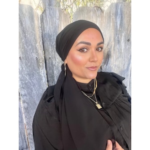 Chic Yomi Head Scarf for Women, Black Elegant Chiffon Hijab Head Wrap, Israeli Head Covering, Chemo Headwear, Tichel Lady, Rinati Lakel