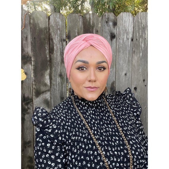 Headscarf for Women, Faux Suede Stretchy Head Wrap, Blossom  display picture 2