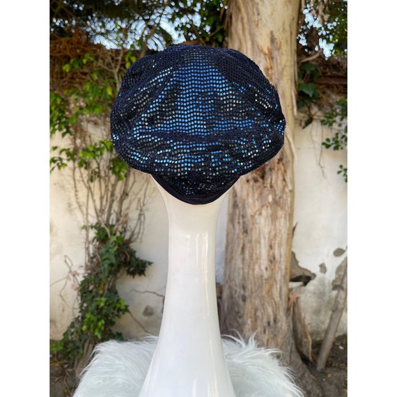 Elegant Blue Embellished Cap Woman main image 3