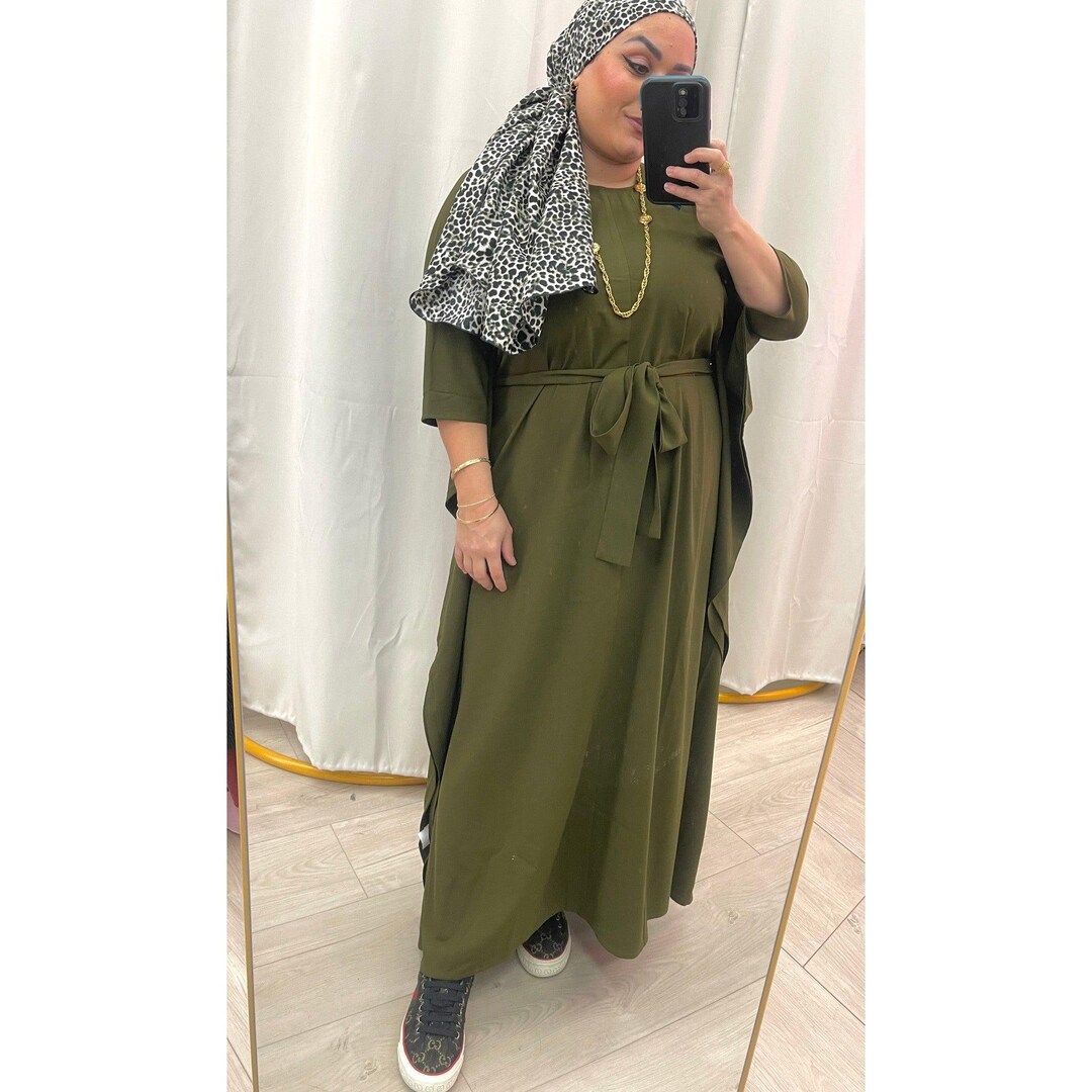 Bimba Mutterschafts-Kaftan Mit Gürtel – Rayon, Knöpfe Vorne/hinten, Für Schwangerschaft & Stillzeit