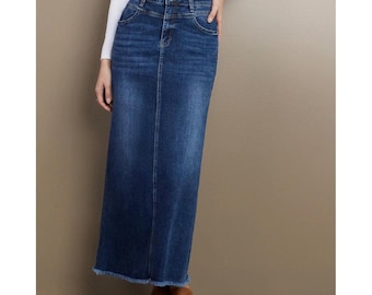 ストレートデニムマキシスカート