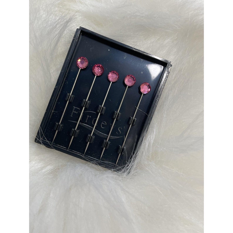 Jewel Headwrap Pins Rose Pink image 1