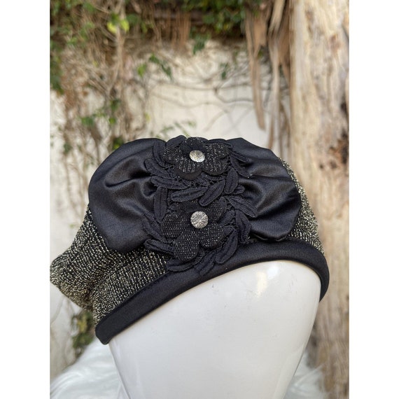 Chic Black and Gold Women\'s Hat with Embellishment Chic Black and Gold Women main image 2