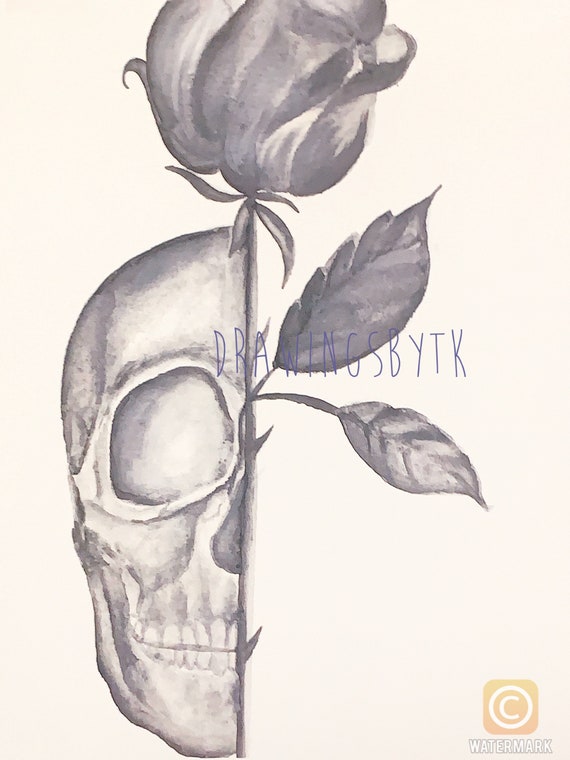 Art Print Flower Half Skeleton Etsy Art Print Flower Half Skeleton Etsy