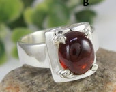 Citrine Ring,Natural Gemstone Citrine ,Garnet Ring 925 Sterling Silver Ring Cab Garnet Handmade Ring Solid Silver,Ring Jewelry