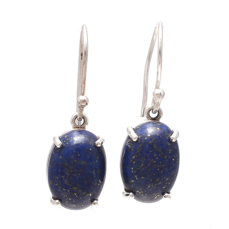 Lapis Lazuli Earring Natural Gemstone Lapis Lazuli 925 Sterling Silver Earring Handmade Earring Solid Silver Earring Jewelry