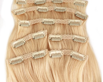 Platinum Blonde: Clip In Human Hair Extensions, Color #613