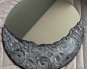 Mondphasen Spiegel, Gothic Art Deco Epoxy Spiegel, Halloween Dekor