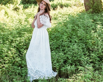 Off the Shoulder Elopement Dresses