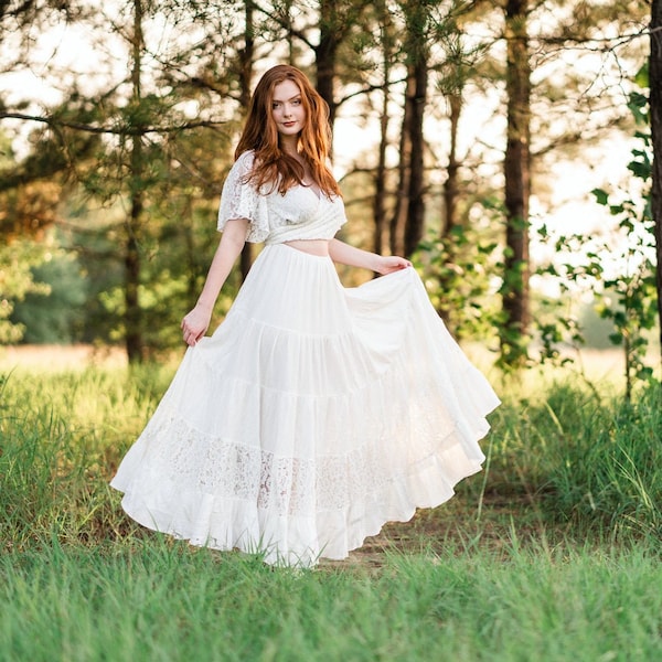 Spring Elopement Dress | Casual Wedding Dress | Beach Wedding Dress | Hippie Maxi Dress | Long Flowy Dress for Photoshoot |  HAVEN