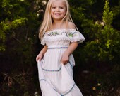 Baby Girl Maxi Dress, Boho Baby Dresses, Off Shoulder Floral Maxi Dress, Toddler Girl Dress, Flower Embroidery, Mommy and Me Dresses, Esme