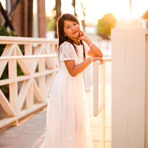 A Line Flower Dress Sweetheart Lace Girls Wedding Party Dress Boho Communion Dresses main image 1