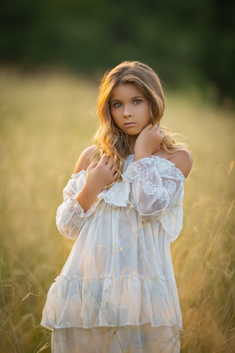 Tween Girl Fall Photo Shoot Dress Vintage Rustic Flower Girl | Etsy