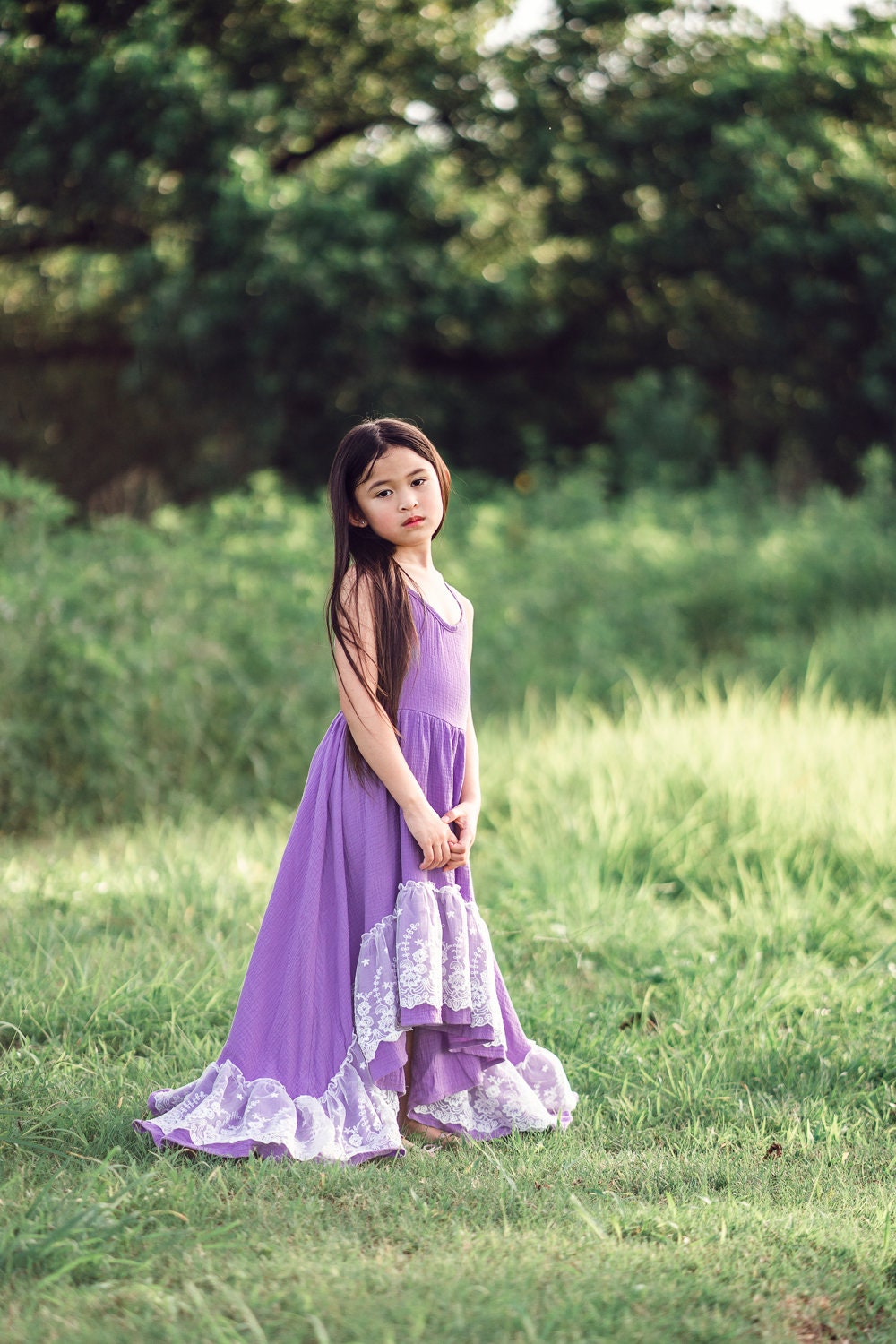 Bohemian Flower Girl Dress Boho Fall Purple Maxi Dresses Etsy